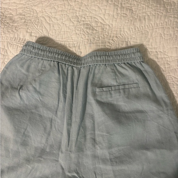 Zara baby blue linen drawstring pants - Picture 3 of 3